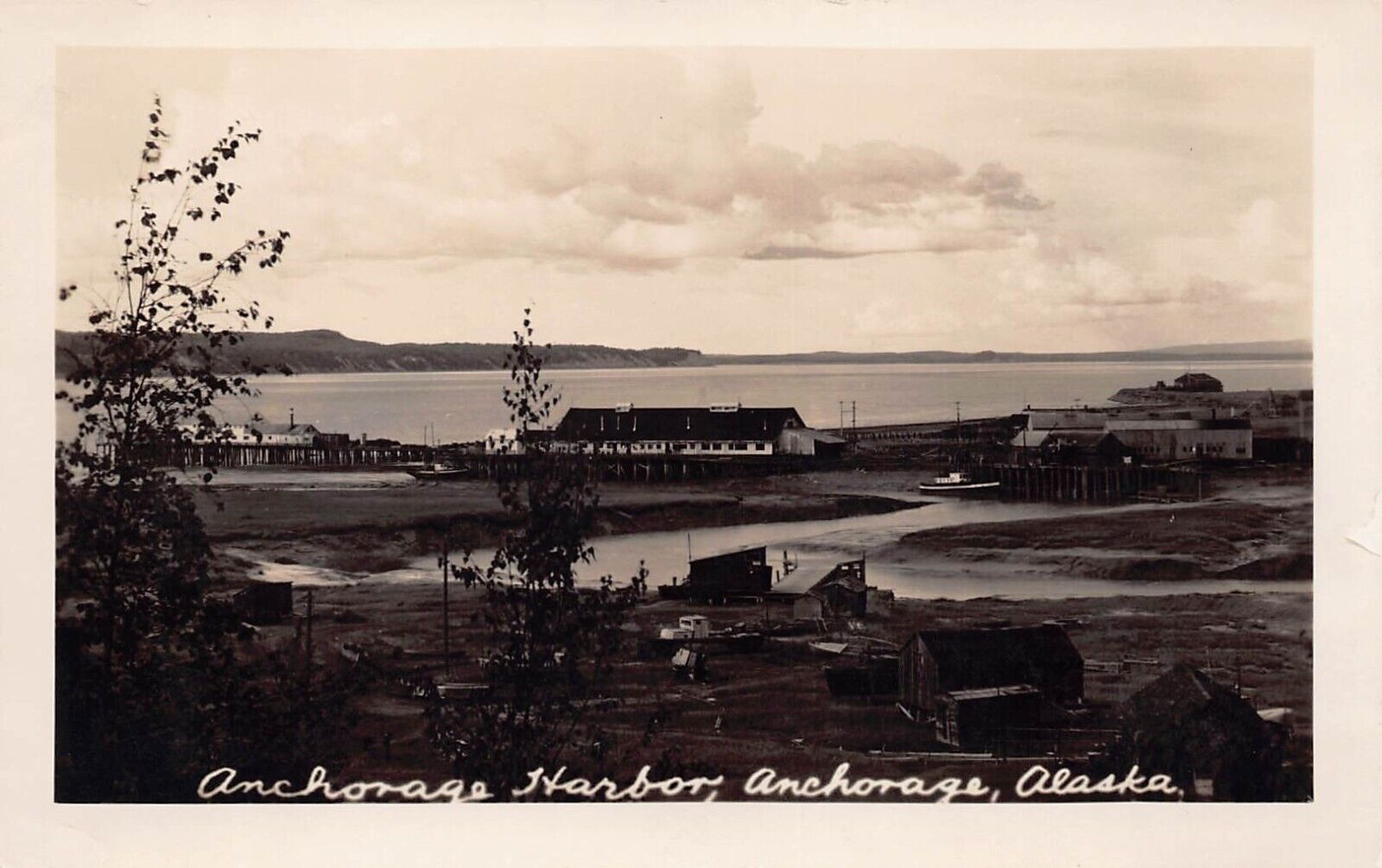 RPPC Port of Anchorage AK Alaska Harbor petroleum berths Photo Postcard C57