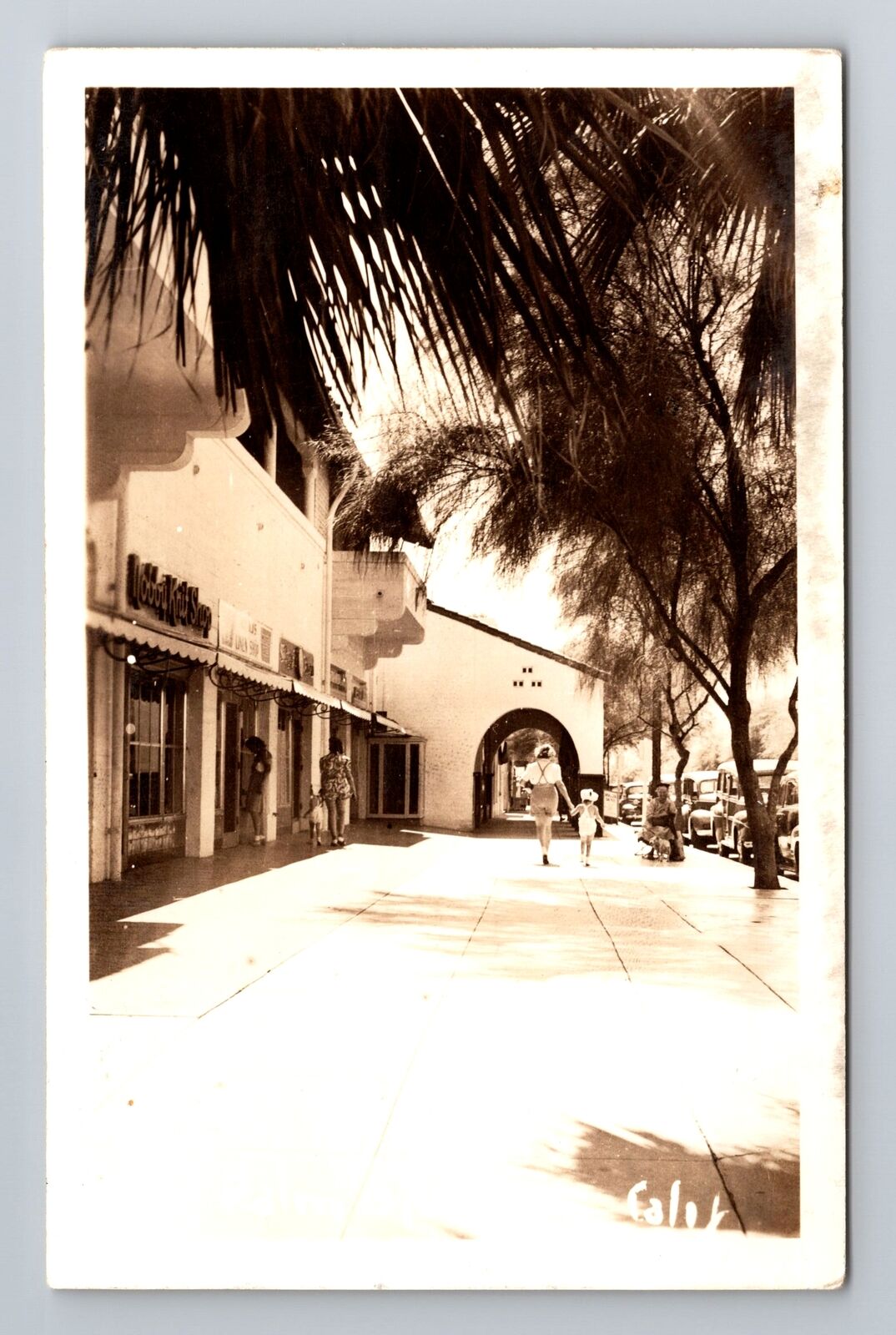 Palm Springs CA-California, RPPC of Palm Canyon Drive, Shops Vintage Postcard