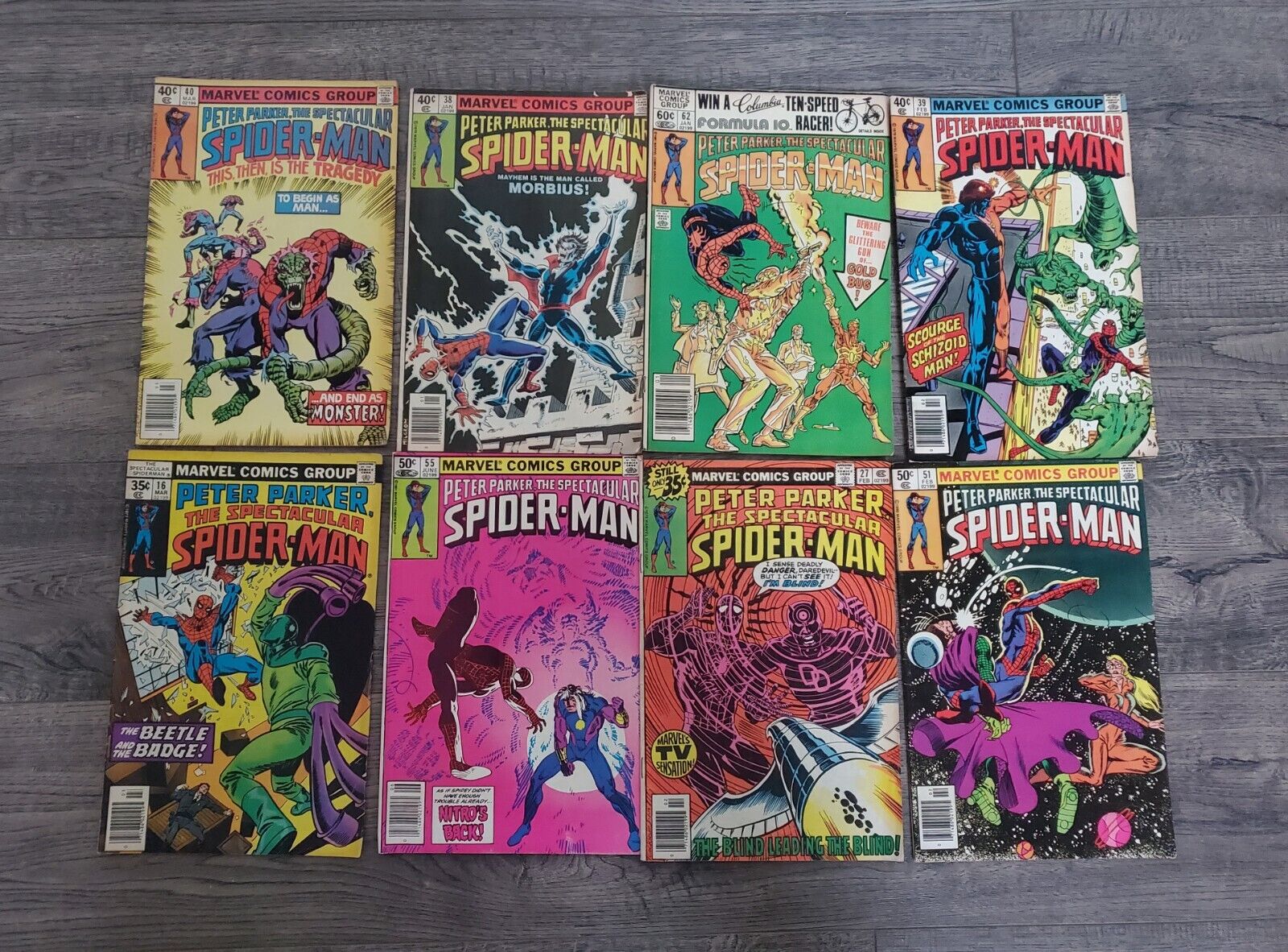 Lot Of 8 Marvel Comics Group Peter Parker The Spectacular Spider-man Vintage 70s