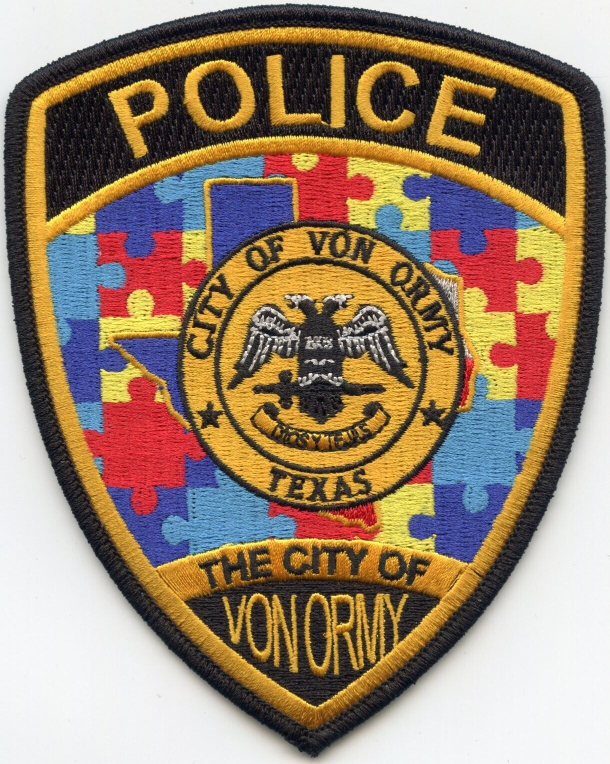 VON ORMY TEXAS AUTISM AWARENESS POLICE PATCH