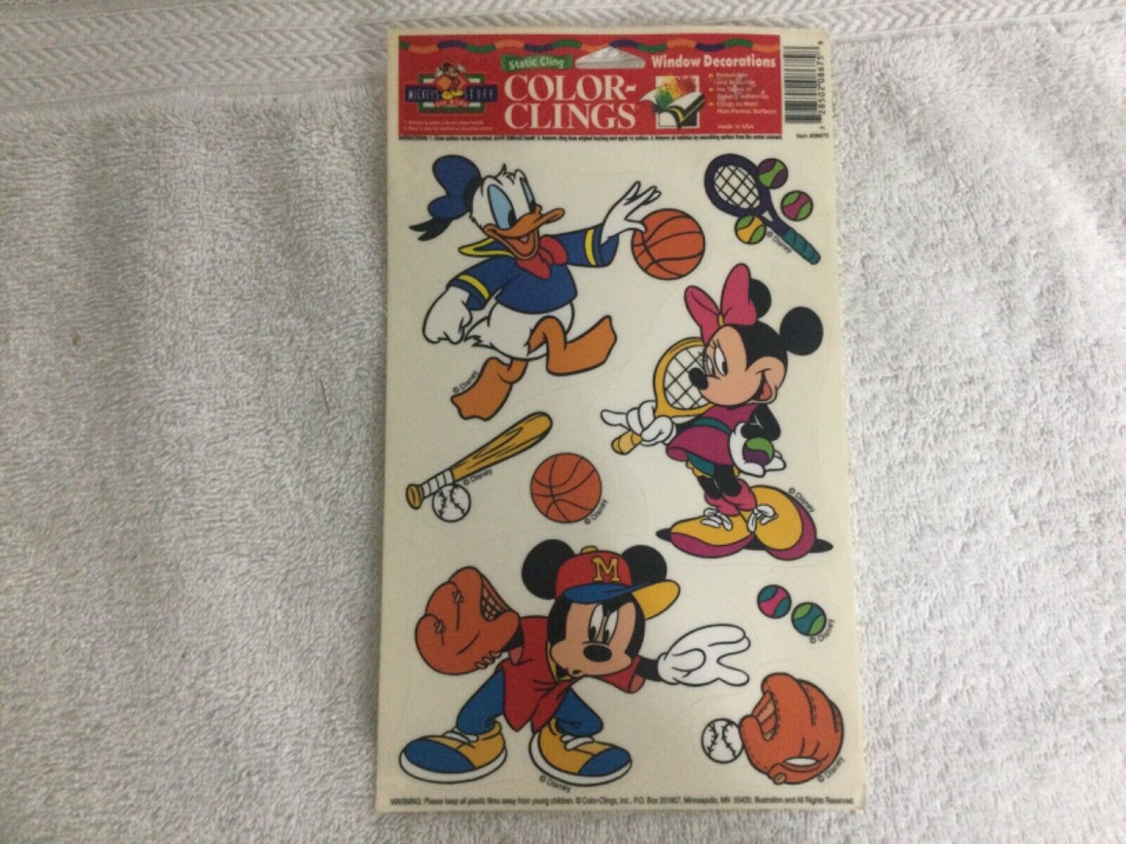 VINTAGE Color Clings Disney  Mickey\'s Stuff Static Window Decals MICKEY,MINNIE