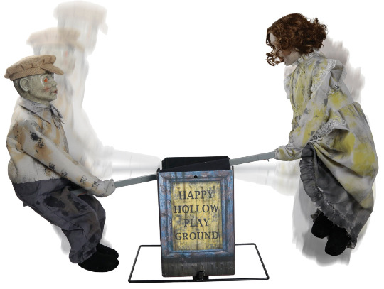 Halloween Animatronic Creepy Victorian See Saw Dolls Prop Seasonal Visions
