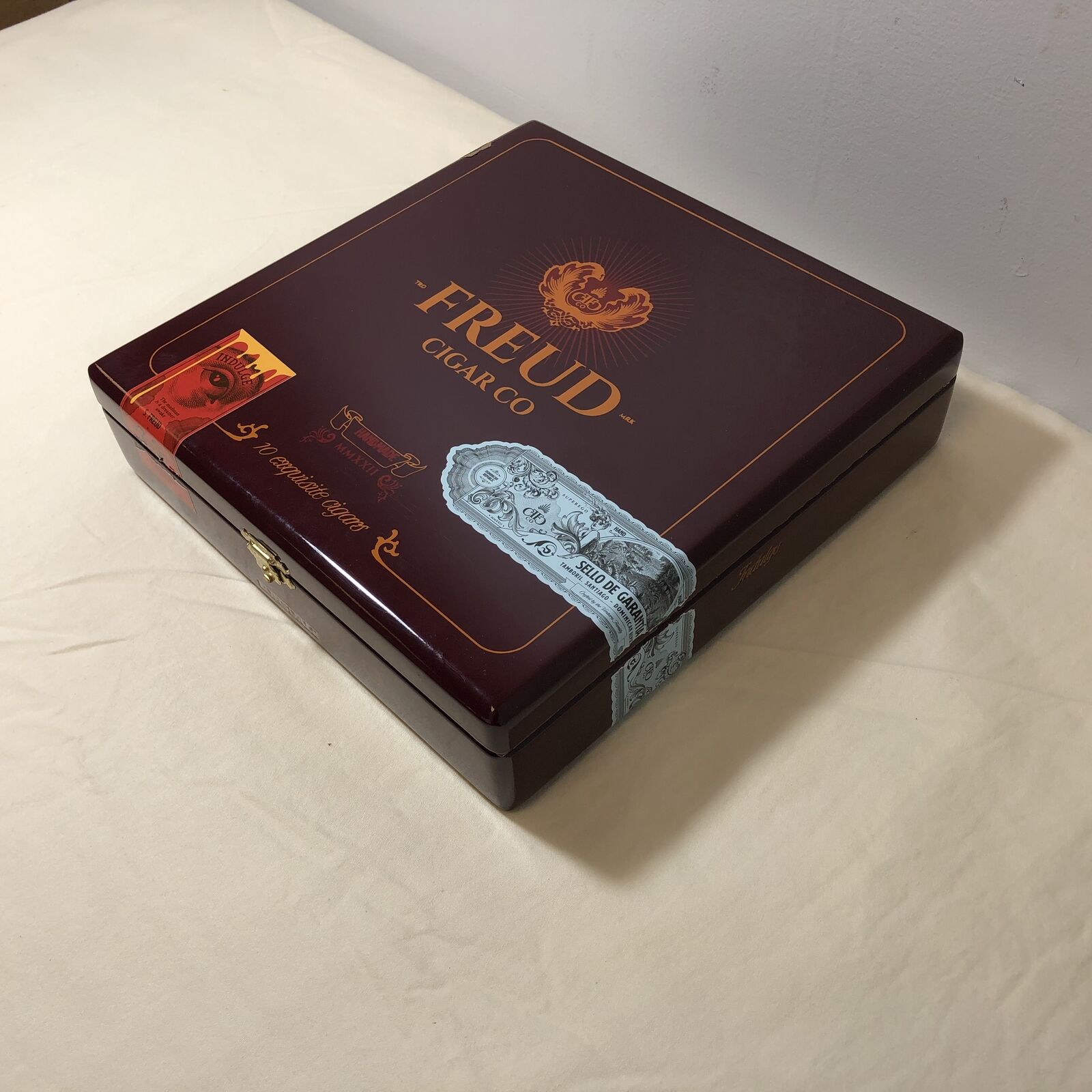 Freud Cigar Co Superego Lonsdale Empty Wooden Cigar Box 8.5x9x2