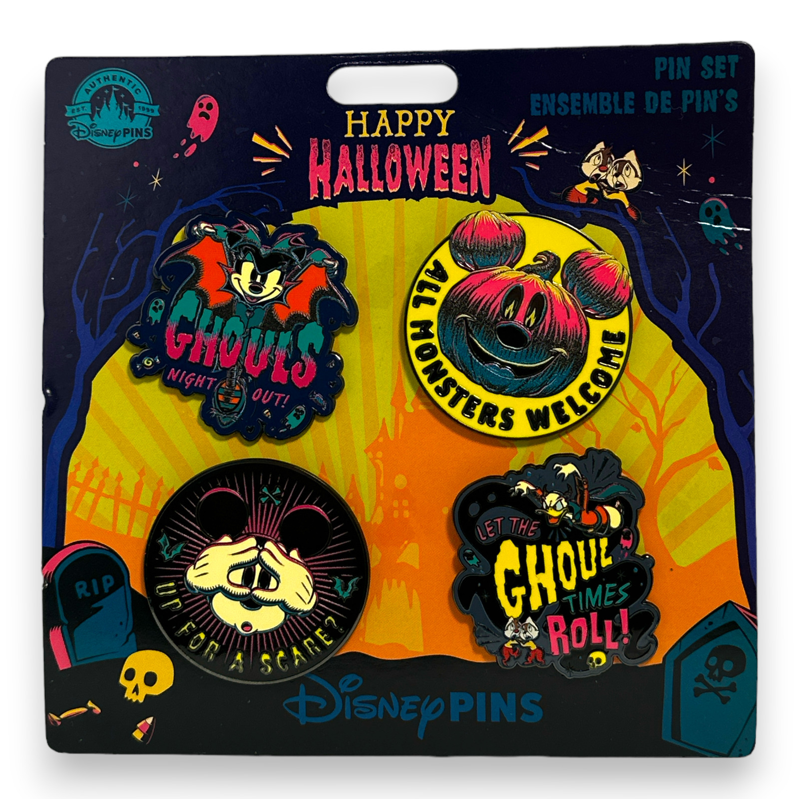 Disney Pins Happy Halloween Pin Set (4 Pieces) New