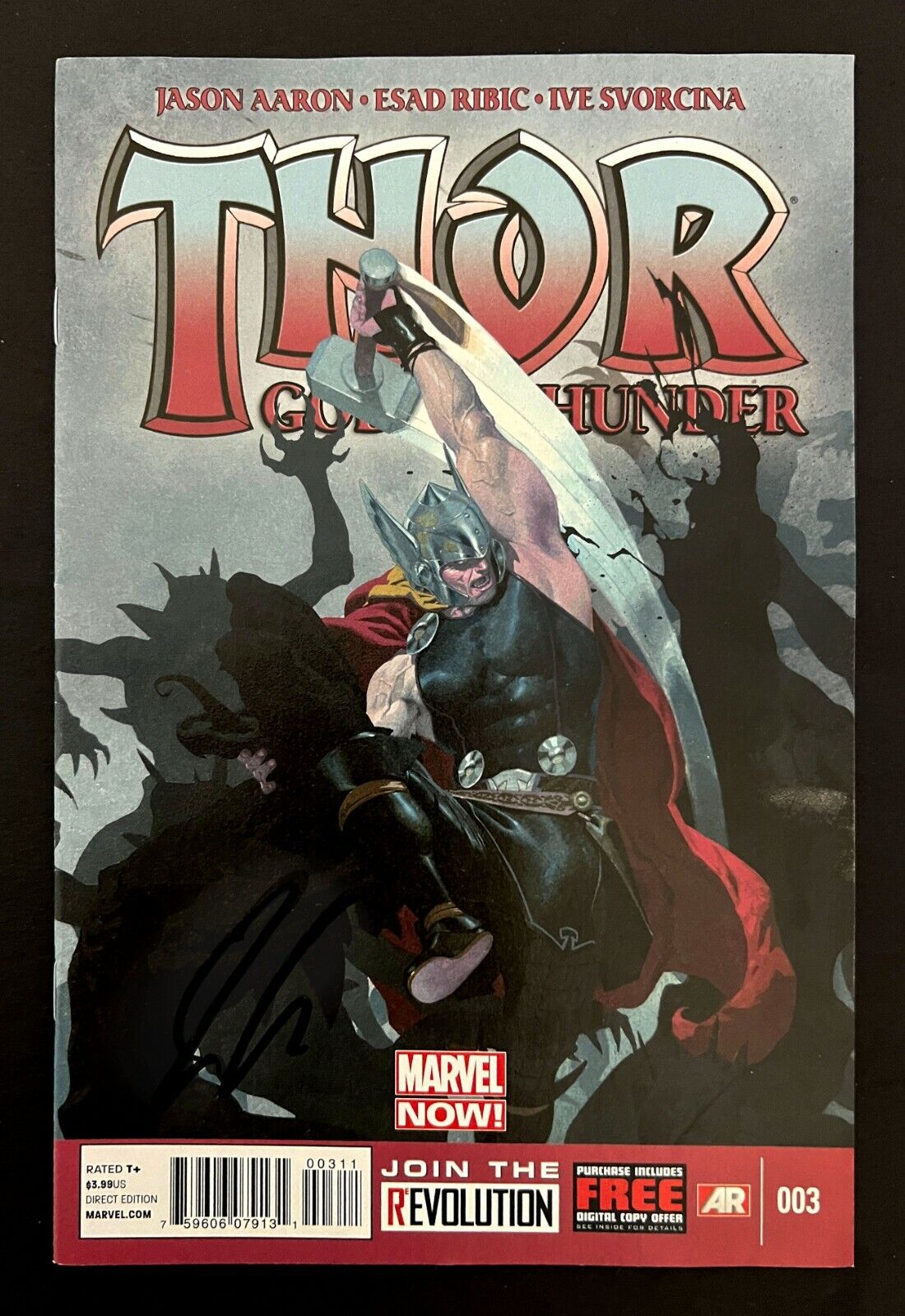 THOR GOD OF THUNDER #3 Signed By Jason Aaron GORR The God Butcher Marvel 2013