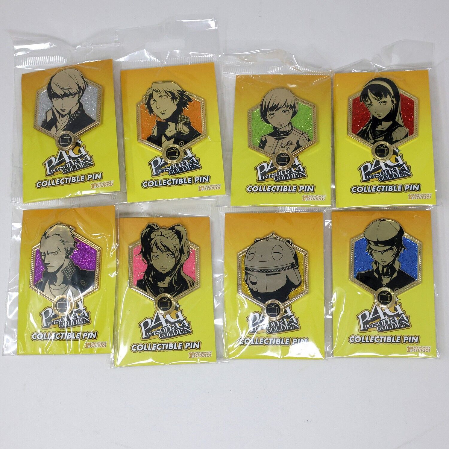 Persona 4 Golden Investigation Team Enamel Pins Set of 8 Official Collectibles