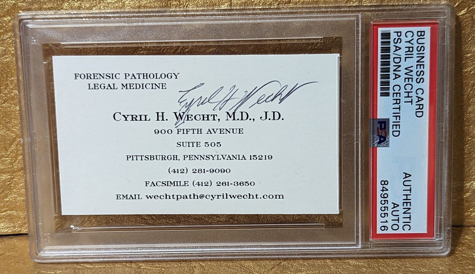 Cyril Wecht PSA/DNA Autographed Signed Business Card Famed Forensic Pathologist