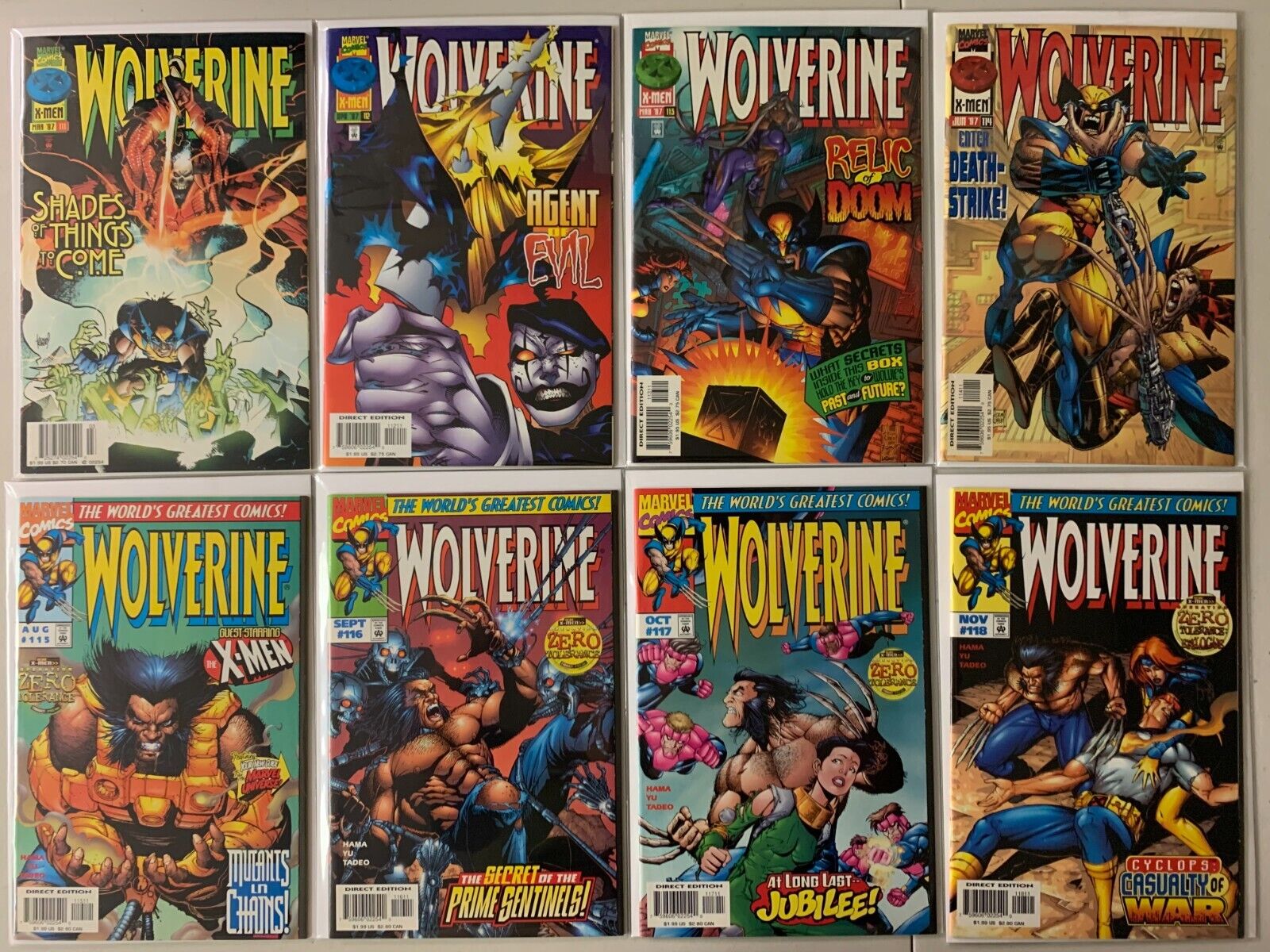 Wolverine comics lot #111-187 + 2 annuals 49 diff avg 7.0 (1997-2003)