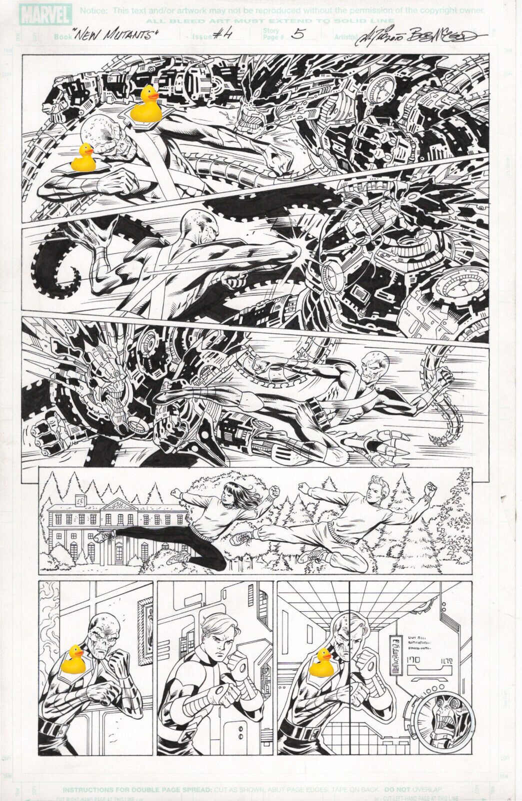 New Mutants Forever #4 p5 Warlock, Cypher, Al Rio, Marvel Original Comic Art