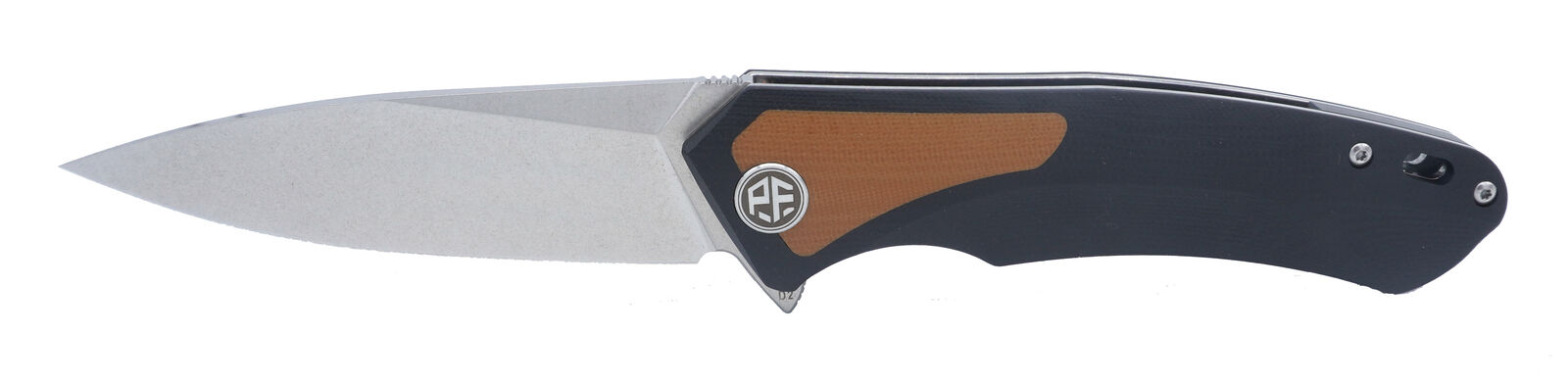 Petrified Fish Foldng Knife Black/Brown G10 Handle D2 Plain Edge PF-838-BRW