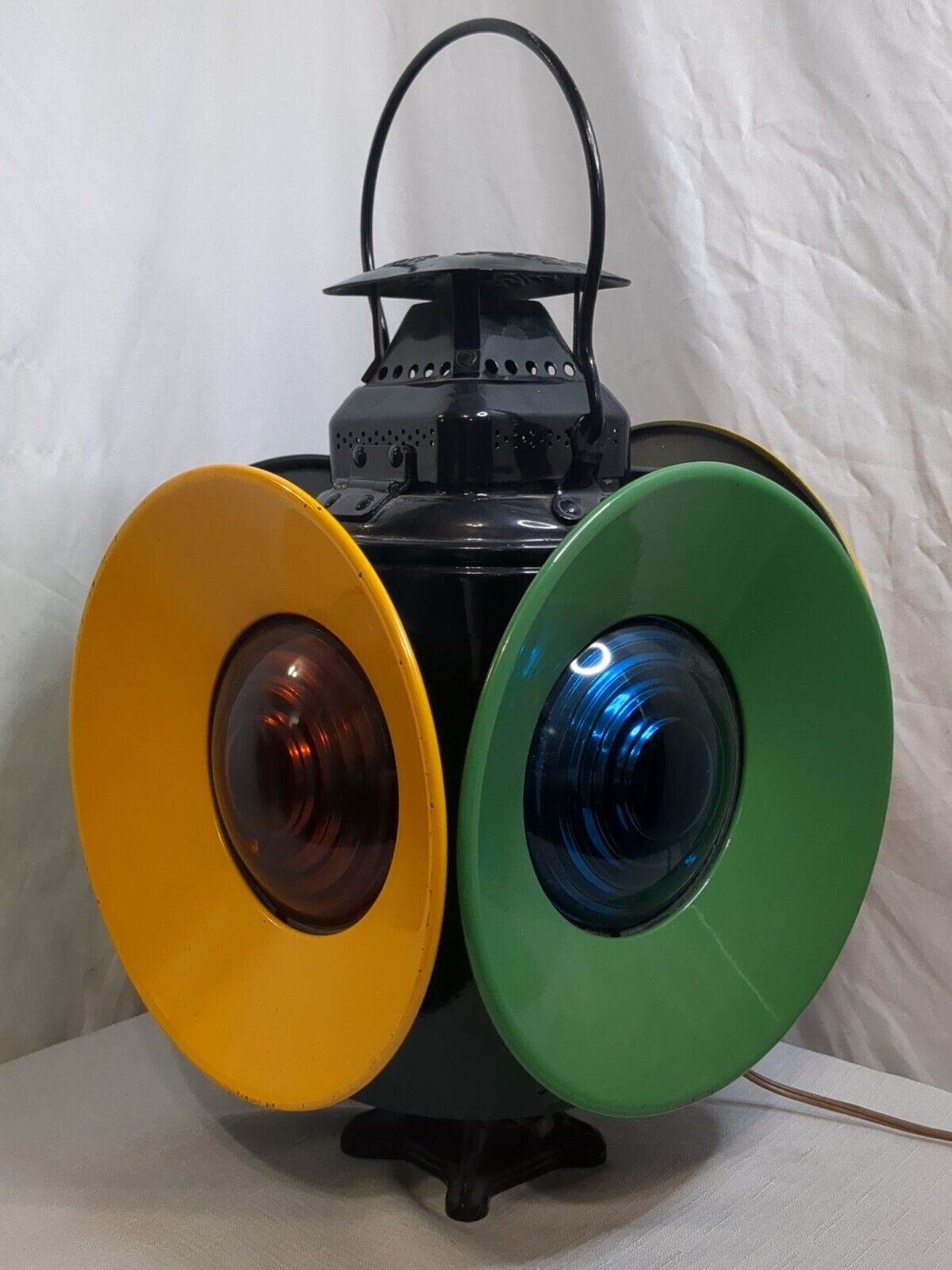 Vintage Adlake Non-Sweating Railroad Switch Signal Lantern Lamp Chicago Working