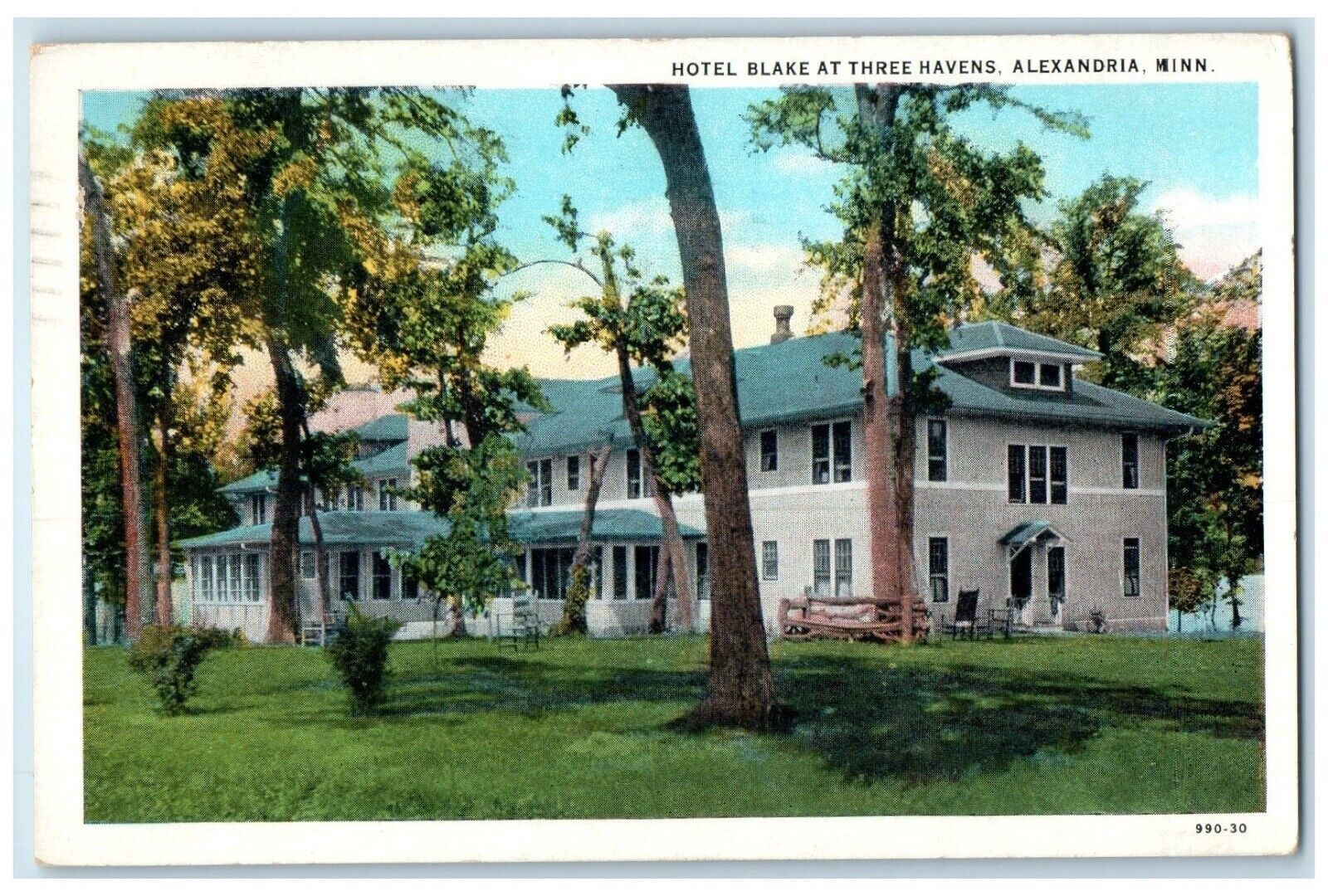 1932 Hotel Blake Three Havens Exterior Building Alexandria Minnesota MN Postcard