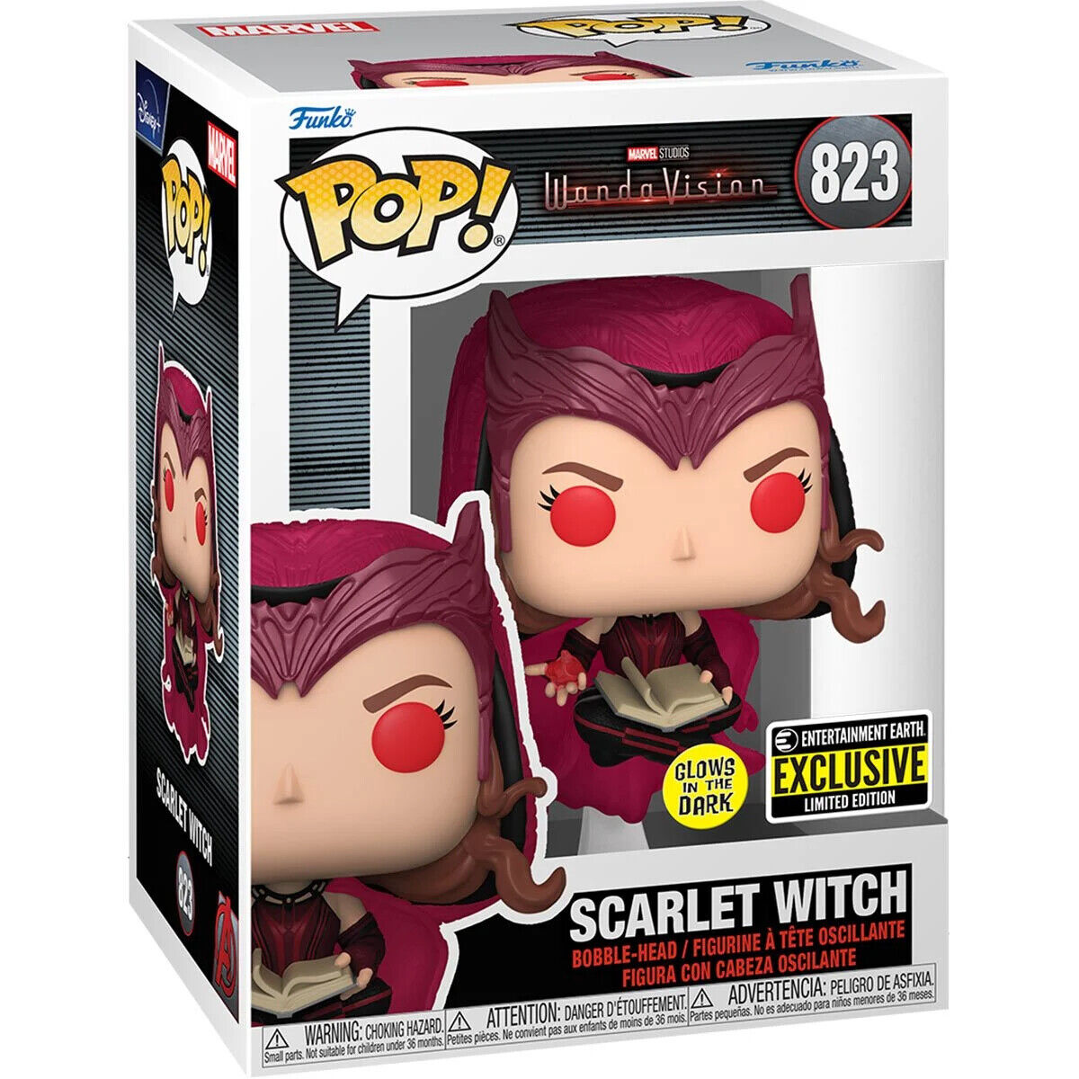 MINT Exclusive WandaVision Scarlet Witch GITD Funko Pop Figure #823