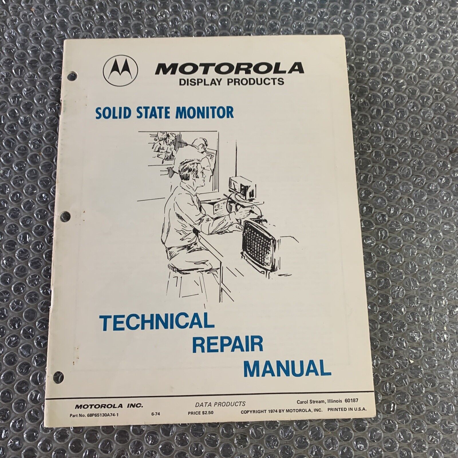 Original Motorola Solid State Repair Monitor arcade Video game owners manual