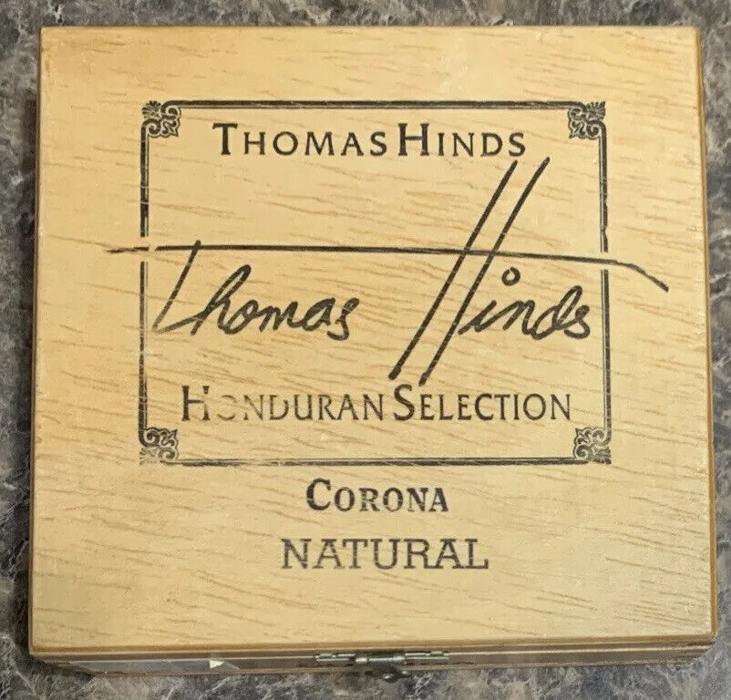 THOMAS HINDS Honduran Selection Corona  NATURAL Wood Cigar Box Empty