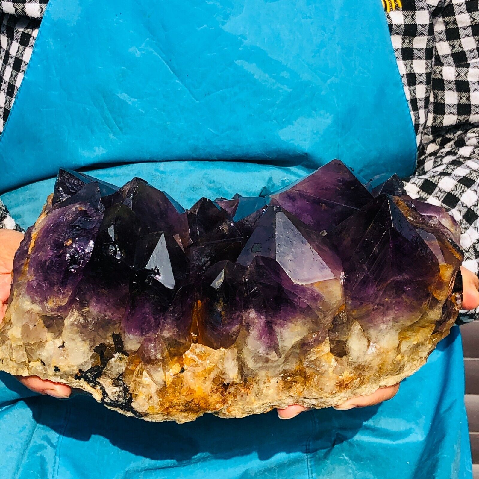 10.8LB Natural Amethyst Cluster Purple Quartz Crystal Rare Mineral Specimen 628