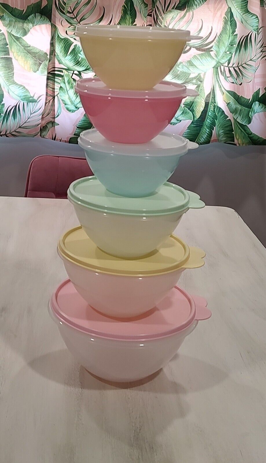Tupperware Wonderlier Bowl Set 6 Piece Nesting Bowls Vintage Colors BPA FREE NEW