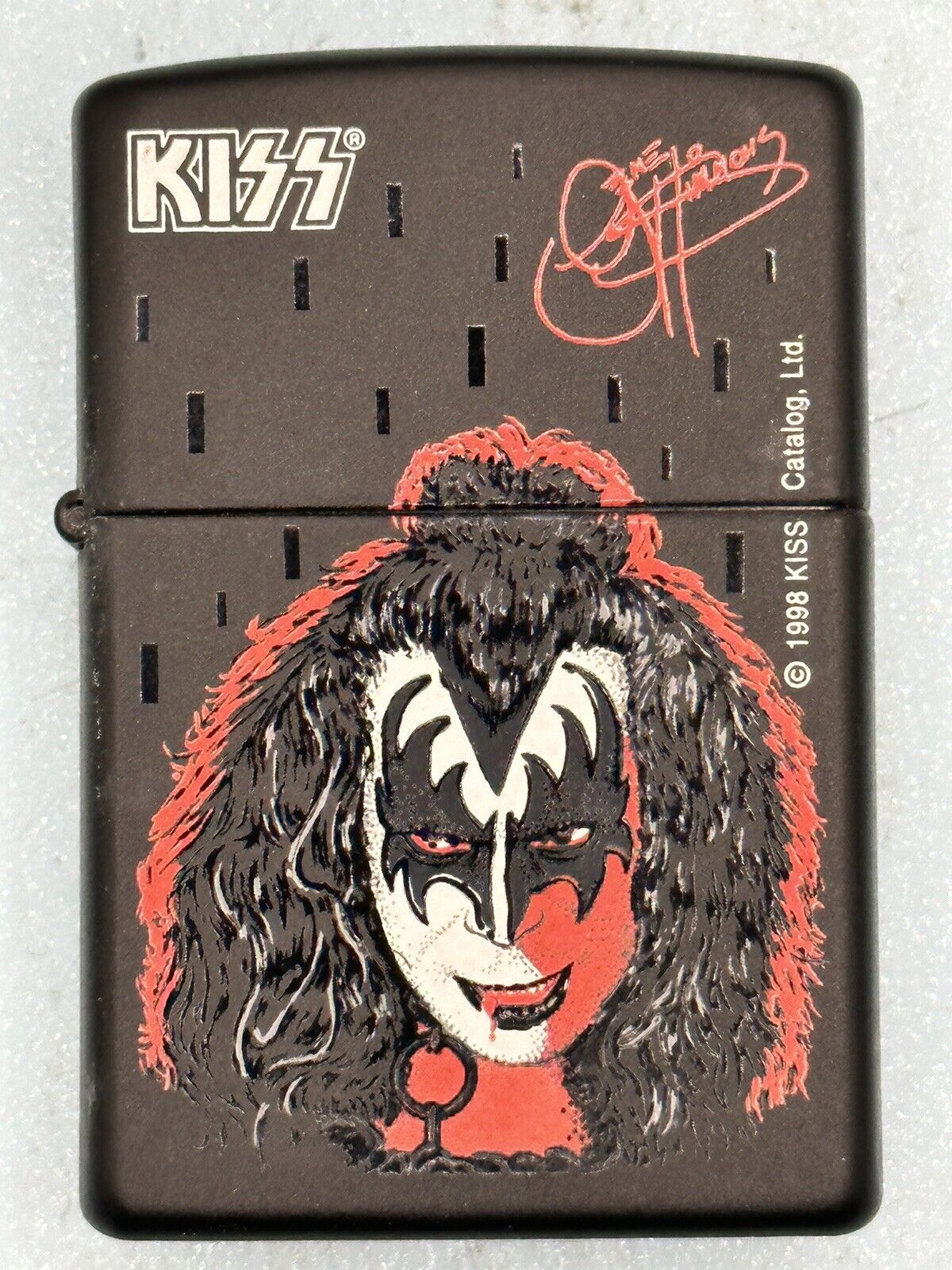 Vintage 1999 Kiss Gene Simmons Black Matte Zippo Lighter NEW Rock Band