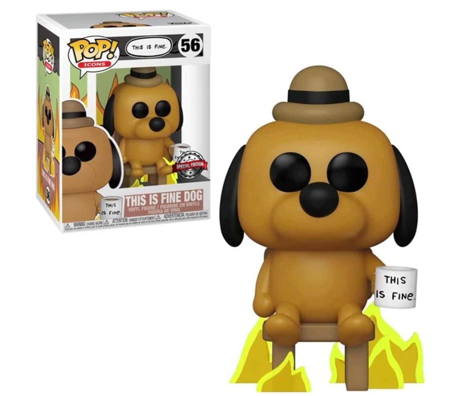 FUNKO POP Meme Icons THIS IS FINE DOG 56 EE Exclusive  NEW