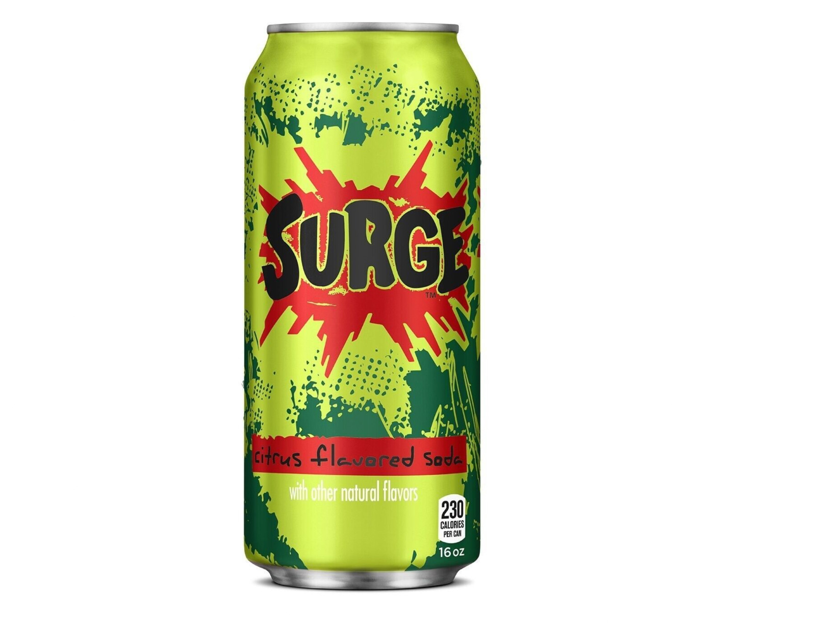 Unopened Full Can of Surge Citrus Soda 16 oz Discontinued Rare Collectible