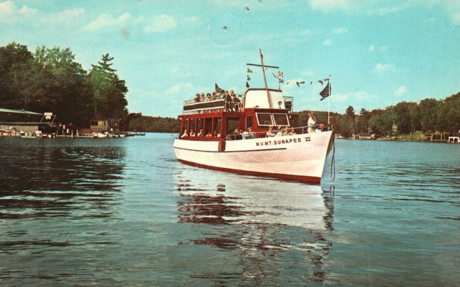 Vintage Postcard 1968 M.V. Mount Sunapee II Motor Lake Sunapee New Hampshire NH
