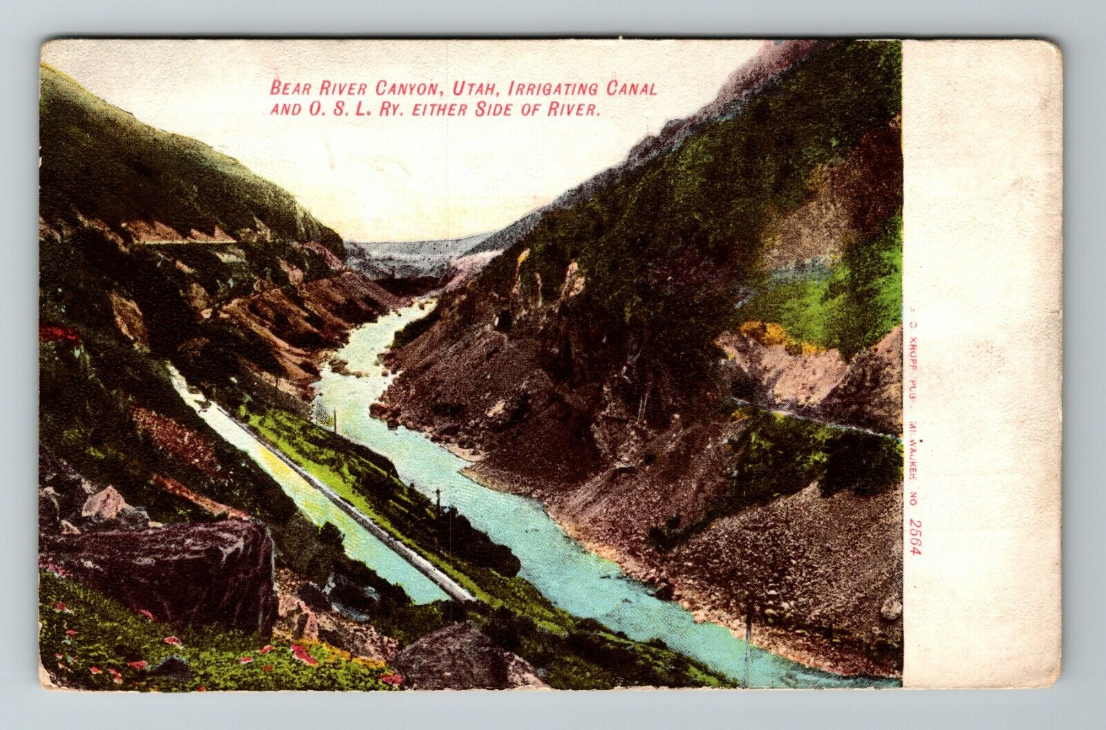 UT- Utah, Aerial View Of Bear River Canyon, Scenic View, Vintage Postcard