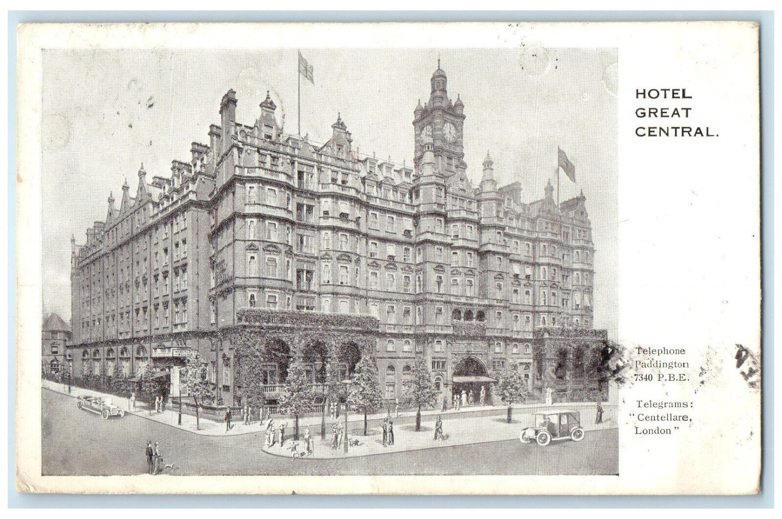 1926 Hotel Great Central Paddington London England Vintage Posted Postcard