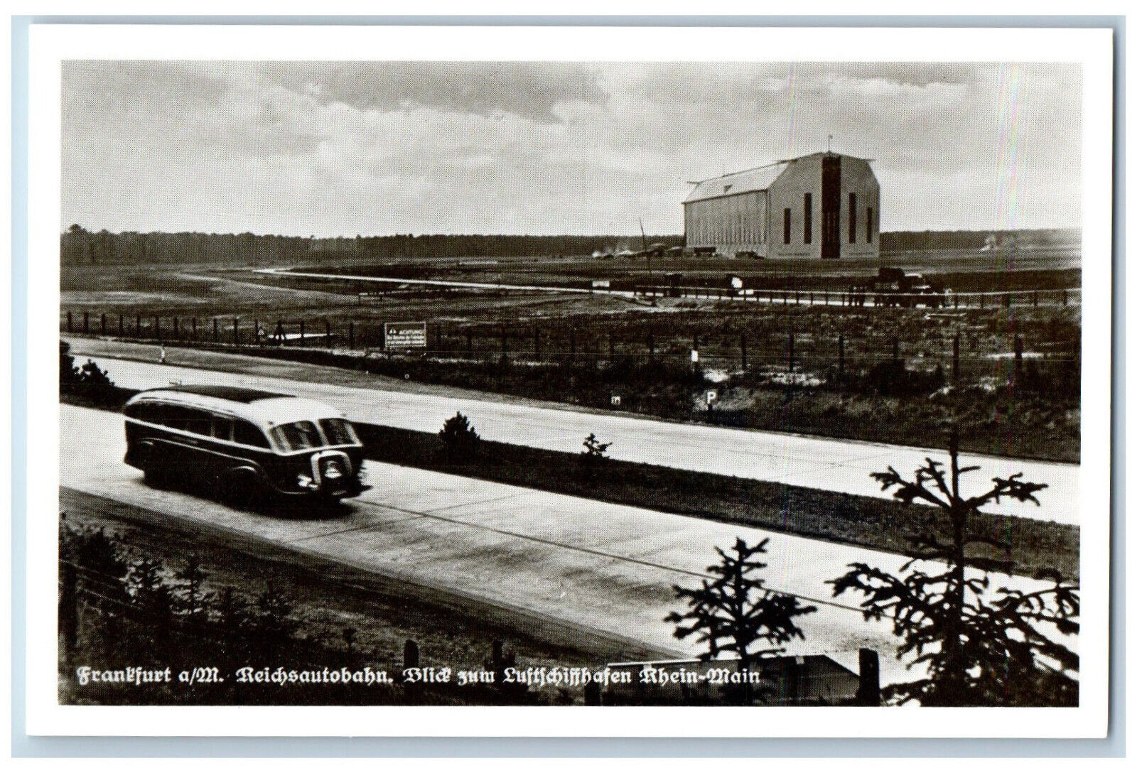 Tübingen Germany Postcard Khein Main Airport Graf Zeppelin LZ 129 c1930\'s