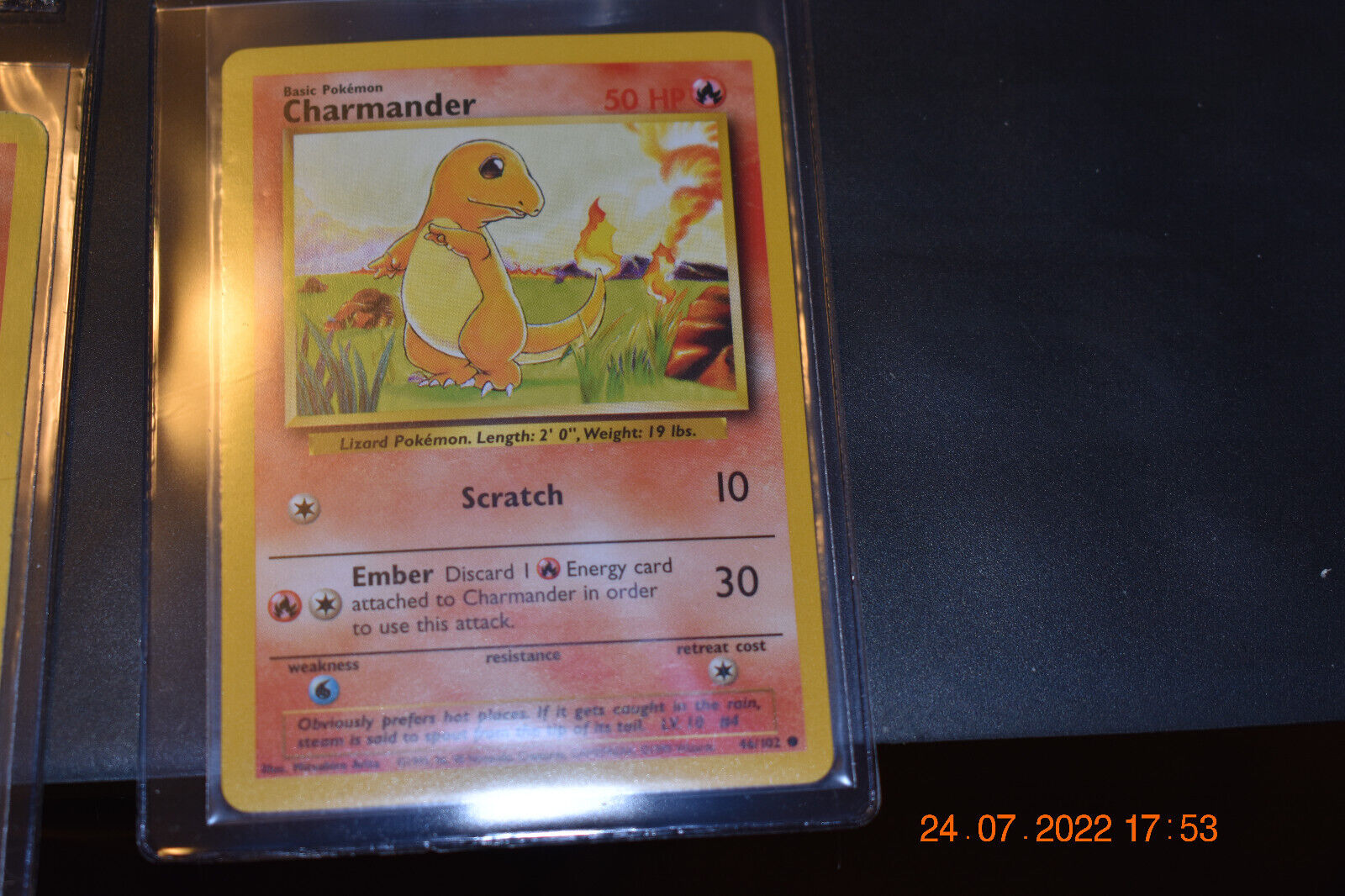 Pokemon Trading Card Base Set Charmander 46/102