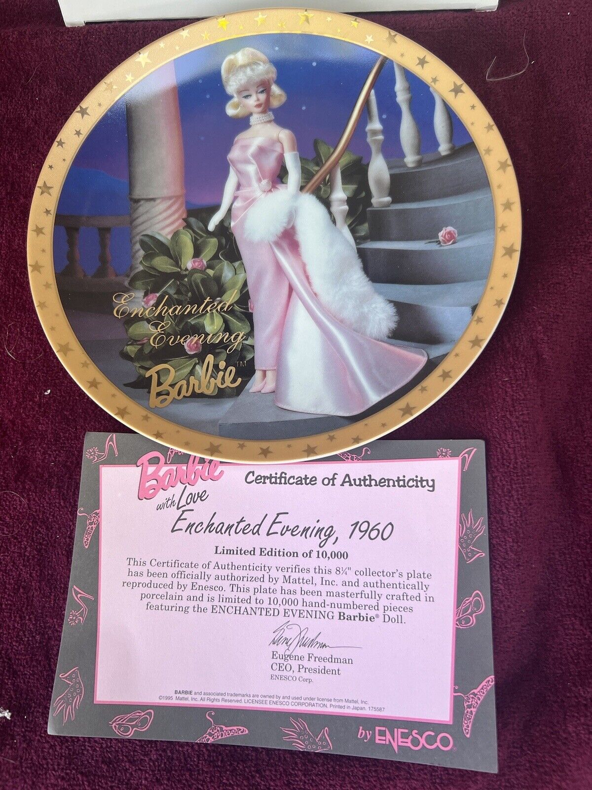 #32 barbie collector plates Enchanted Evening 1960 Limited Edition 8,026/ 10,000
