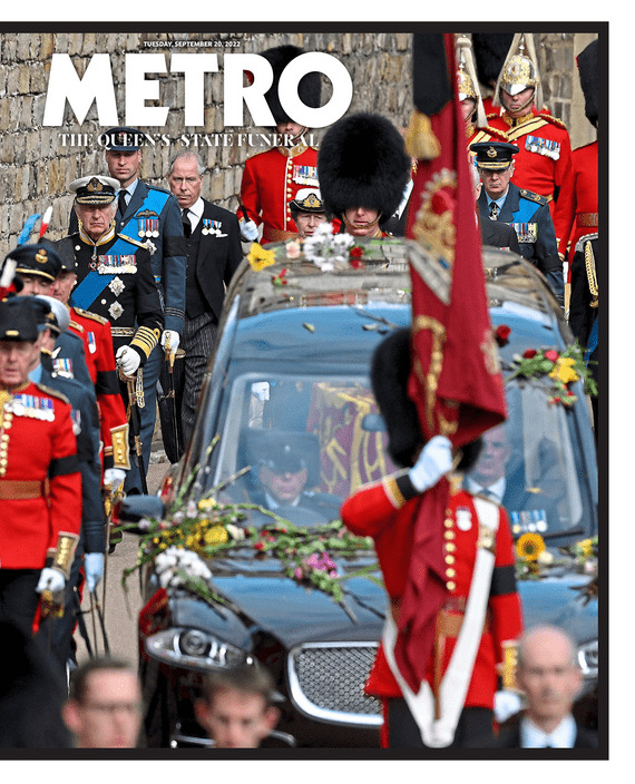 UK Metro Newspaper, HM Queen Elizabeth II 1926-2022 Royal State Funeral, 20.9.22