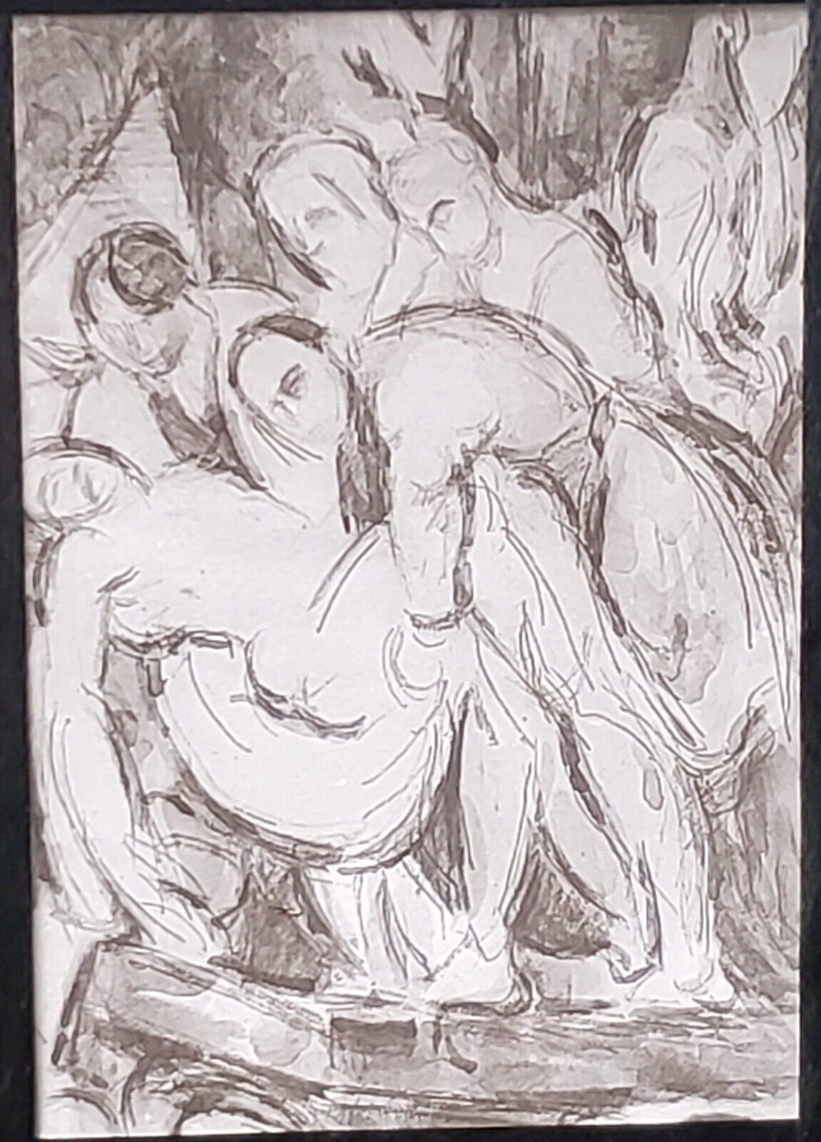 Entombment After Caravaggio, Paul Cézanne,  Magic Lantern Glass Slide