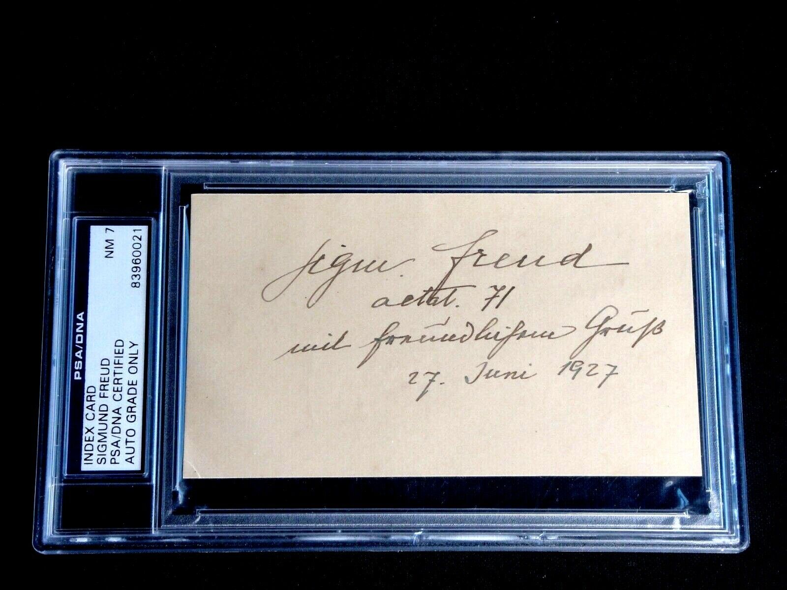 DR. SIGMUND FREUD SIGNED ORIGINAL 1927 POSTCARD PSA/DNA CERTIFIED AUTOGRAPH AUTO
