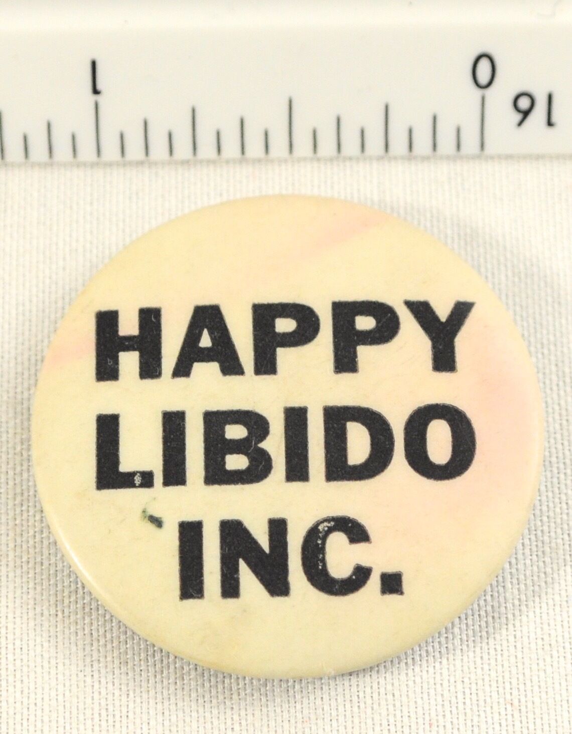 Vintage Pinback Button Happy Libido Inco. Pinback Button