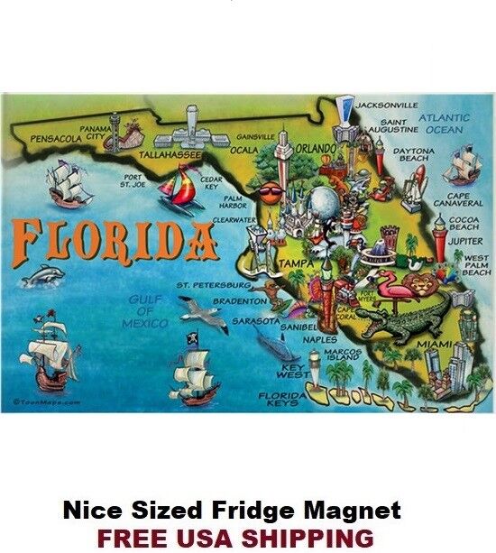 536 - Florida Travel Poster Nice Refrigerator Magnet 