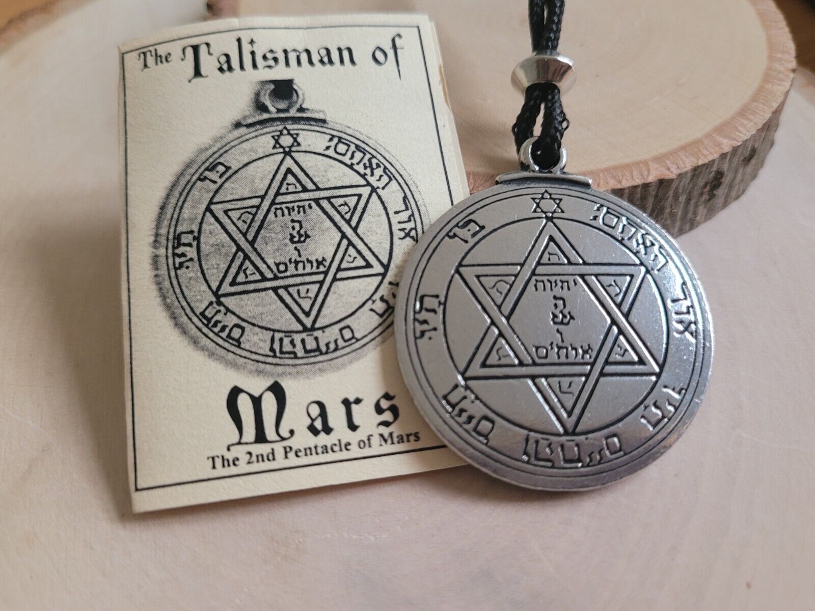 Talisman of Mars Magic Solomon Seal Amulet Pentacle Protection Pendant Necklace