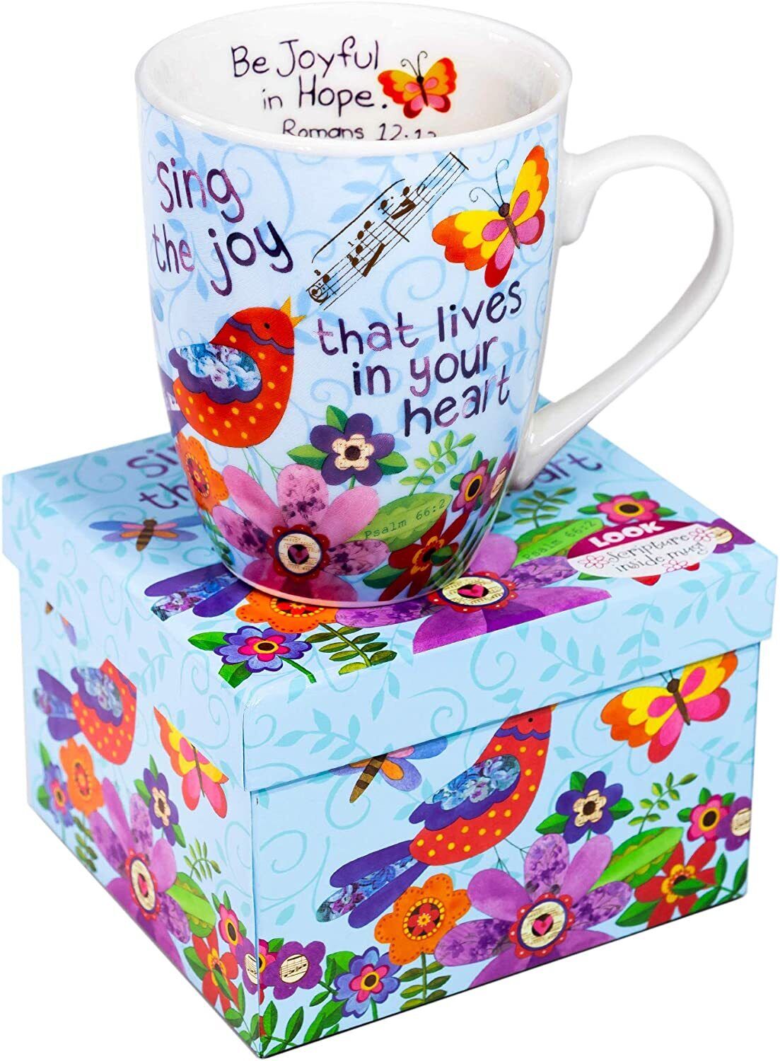 Divinity Boutique 23579 Ceramic Mug Sing Joy Bird. Psalm 66:2, One Size, Multico