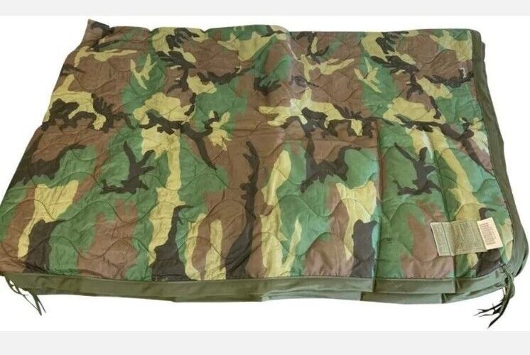 USGI Military Style All Weather Poncho Liner / Woobie Blanket in Woodland Camo