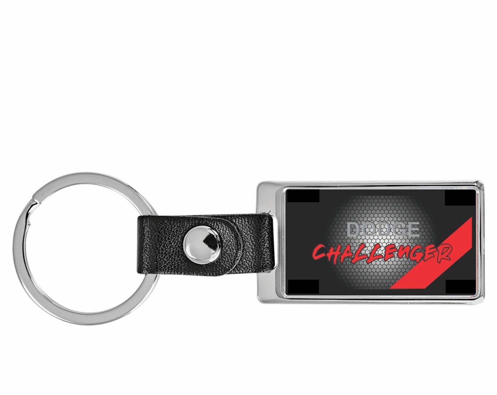 dodge Challenger Car Chrome Leather key ring  Key Chain Fob Luxury cars