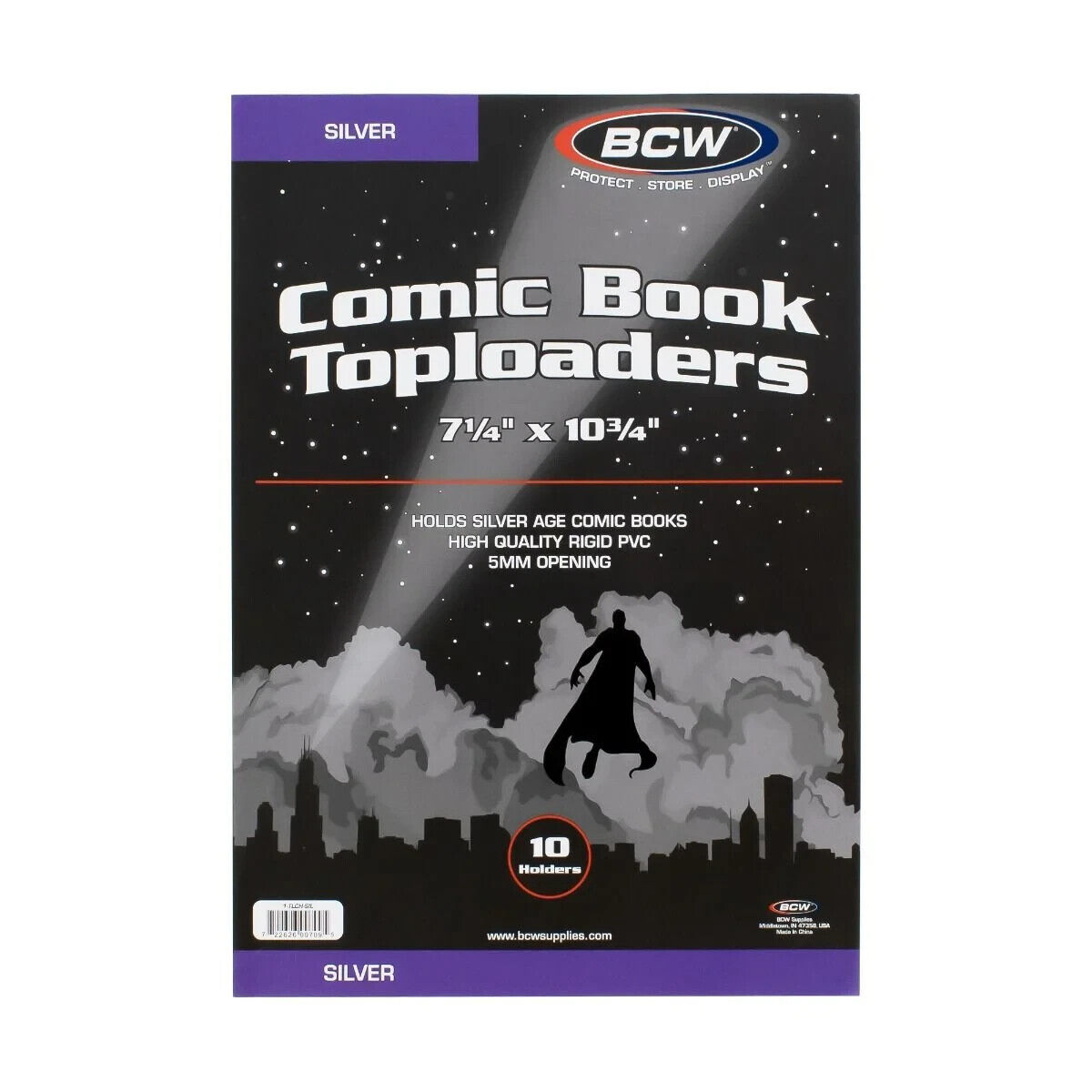 10 New BCW Silver Age Comic Book Topload Holders - Rigid 5mm Plastic Toploaders