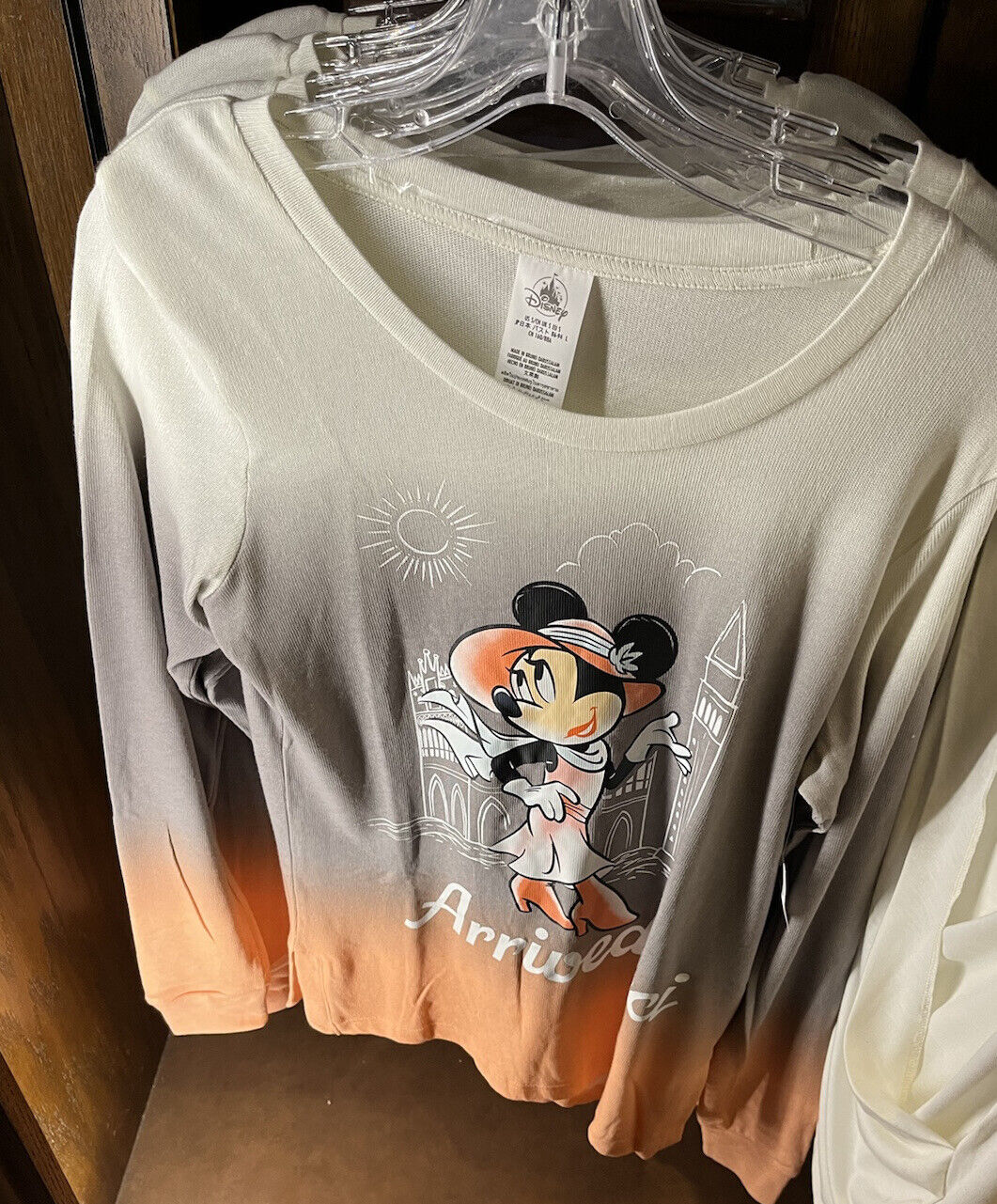 Disney Epcot Italy World Showcase Minnie ARRIVEDERCI Sweater Shirt L/S L XL XXL 