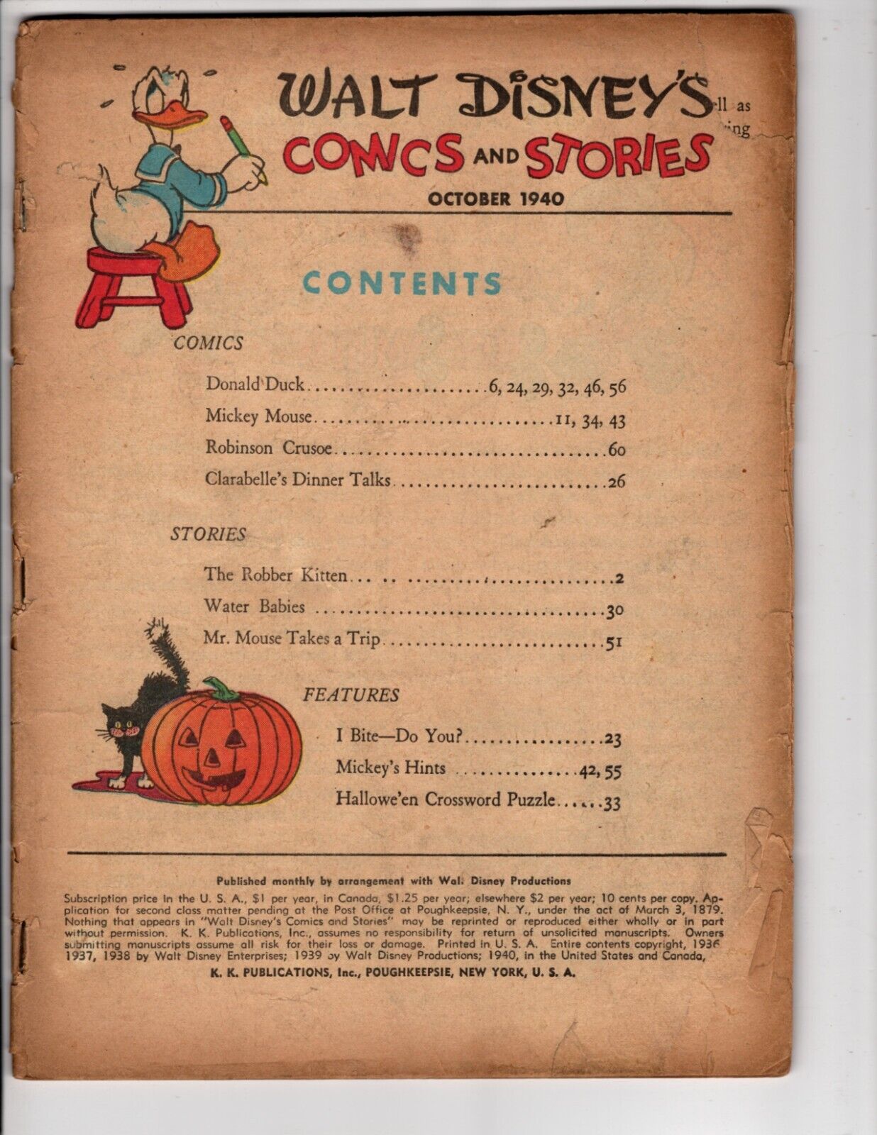 Walt Disney's Comics and Stories #1 KEY FIRST ISSUE 1940 Donald Duck Comic Book