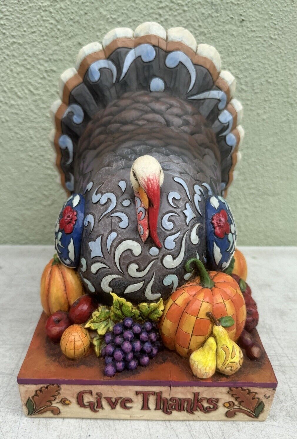 Rare Jim Shore 2008 Turkey Figurine GIVE THANKS thanksgiving 10.5” Tall 4012600