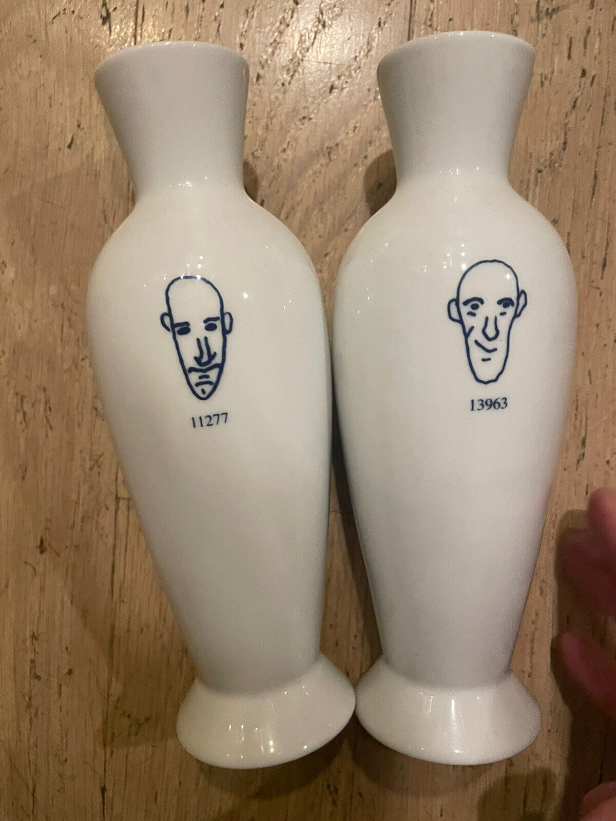Alessi Andrea Branzi 6⅞ Tall Genetic Tales Porcelain Face Vases (2)