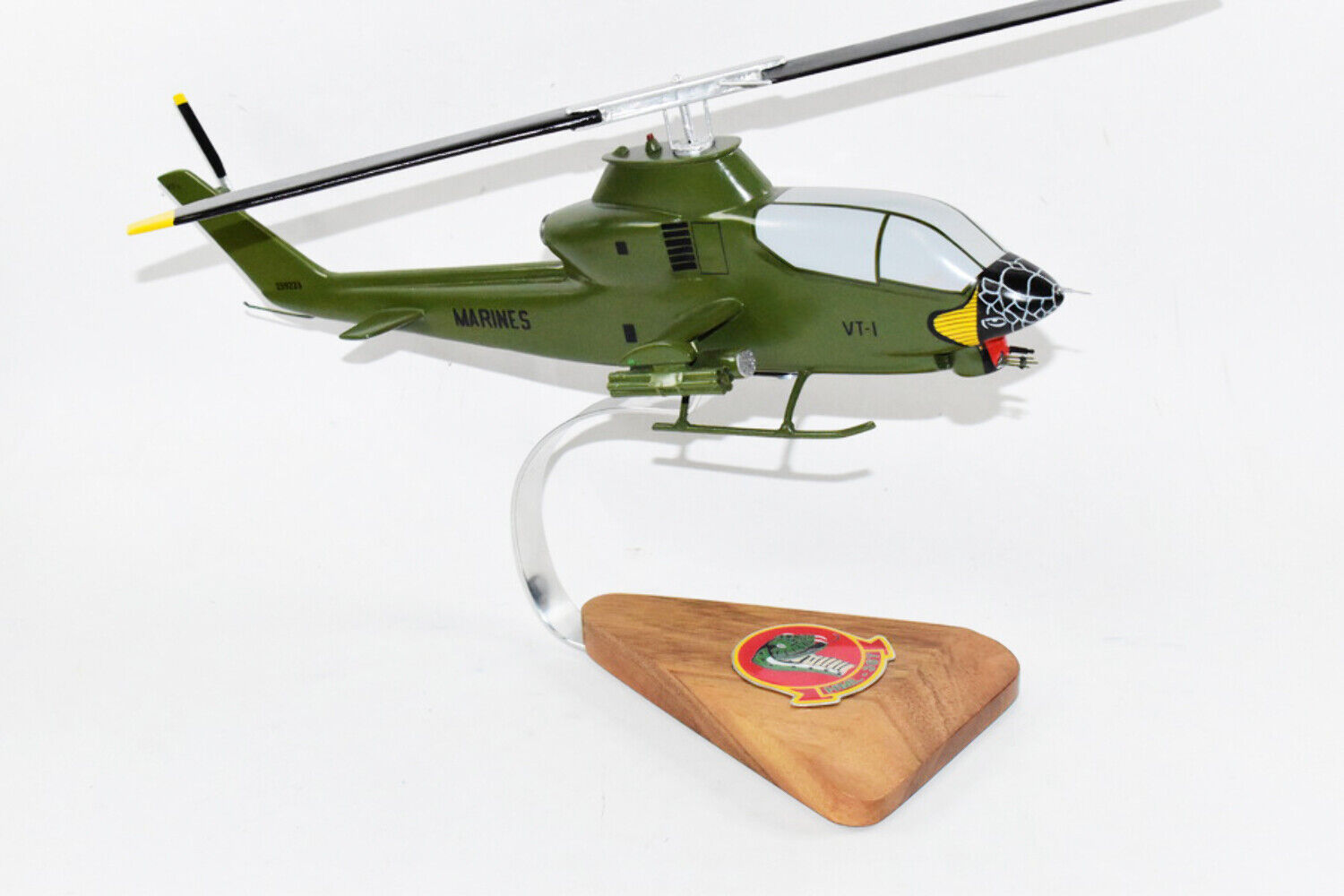 Bell® AH-1G Cobra, HML-367 Scarface Vietnam, 16 in Mahogany Scale Model