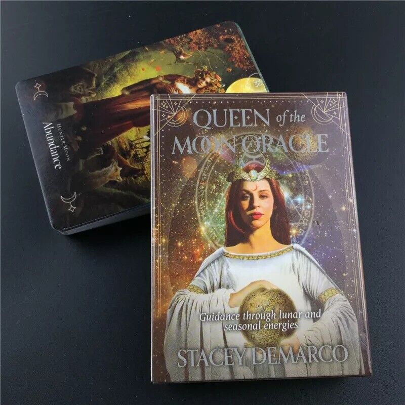 Queen of the Moon Oracle Tarot of Deck Board Games 44 Cards Divination English.