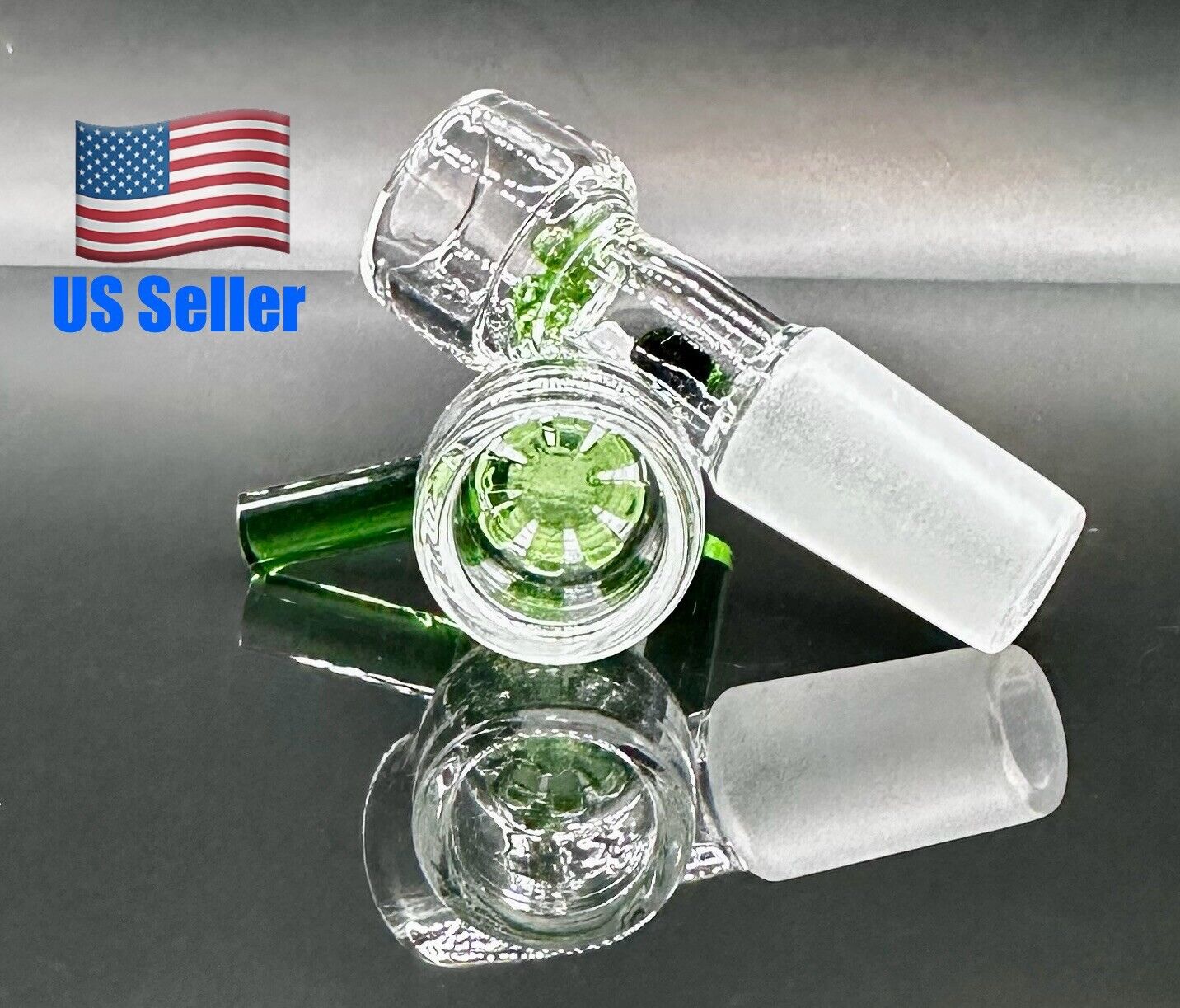 1x 14mm Green Glass SNOWFLAKE SCREEN Slide BOWL Male for Glass Water Pipe Bong