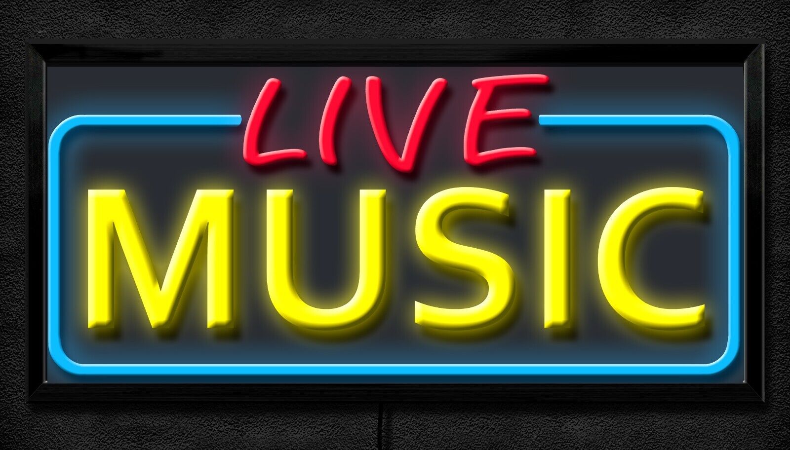 ULTRA BRIGHT LED LIGHTED LIVE MUSIC SIGN NEON STYLE / BAR SIGN