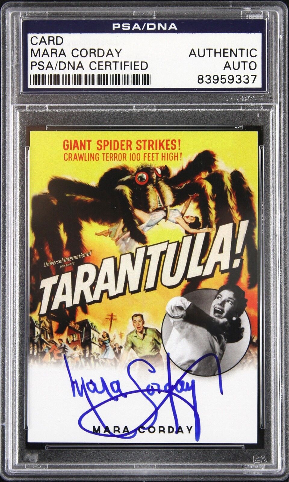 1955 Mara Corday Tarantula Signed Slabbed Trading Card (PSA/DNA)