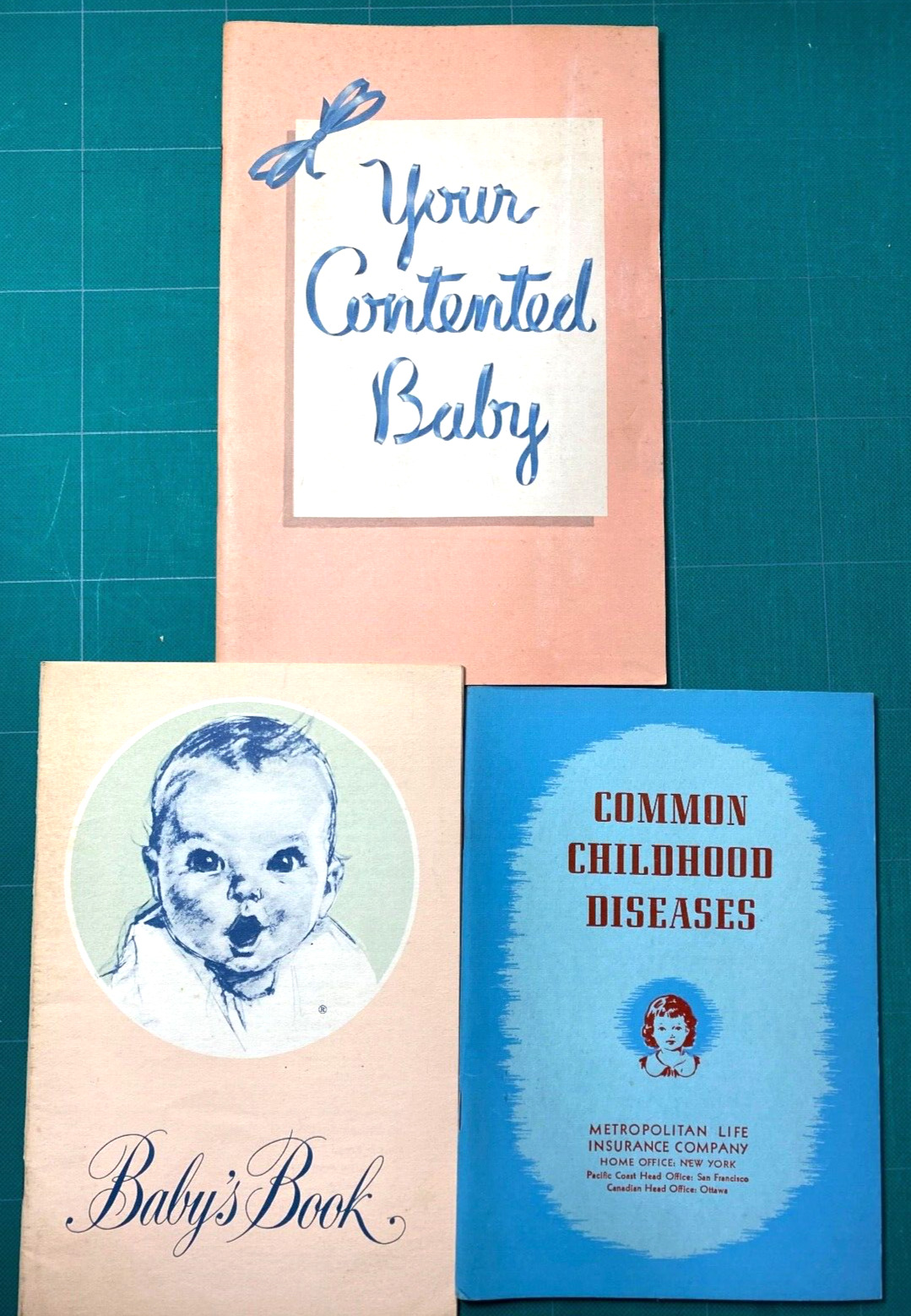 1935 GERBER Baby Book Pink 1950 Carnation YOUR CONTENTED BABY Pamplets +1